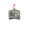 Solid Pewter Ornament (2"x 1.75" Happy Holidays Book)